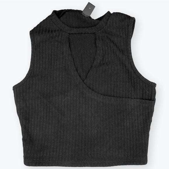Shein Black Knit Keyhole Sleeveless Top NWOT 4 - Picture 1 of 4